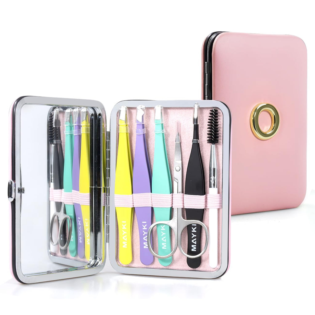 Initial O Tweezers with Mirror for Women Facial Hair, Best Gifts for Teen Girl/Daughter/Friend/Mom/Bridesmaid/Wife/Girlfriend, Unique Gift for Birthday/Anniversary/Mothers Day/Valentines Day/Christmas