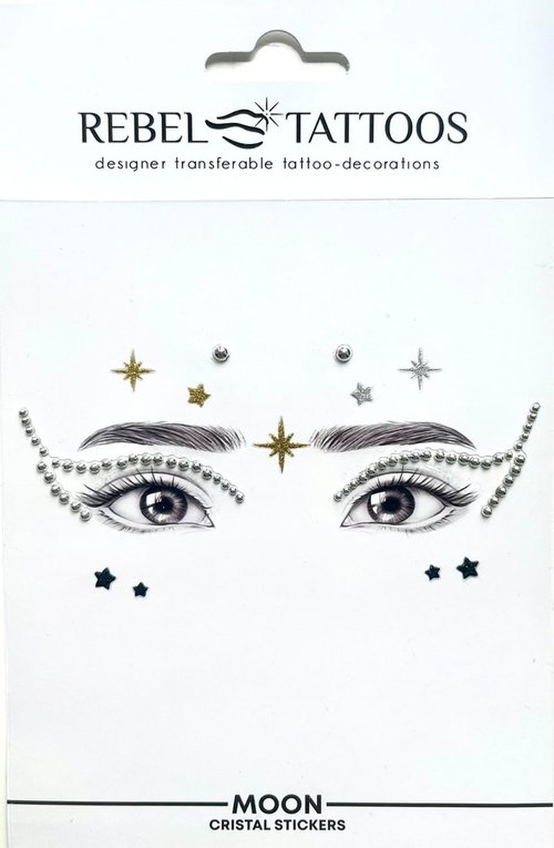Rebel Tattoos Self-Adhesive Eye Pearls and Face Gems Jewels for Rave Party Festival Makeup, Reusable Multicolor Acrylic Crystal Temporary Tattoo Stickers, Mermaid Face Jewel Eye Stones(Space)