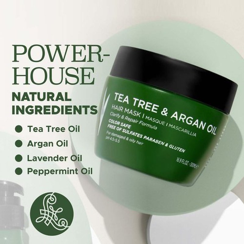 Luseta Tea Tree Oil Hair Mask - Hydrating & Moisturizing Treatment for Itchy Scalps | 16.9 oz