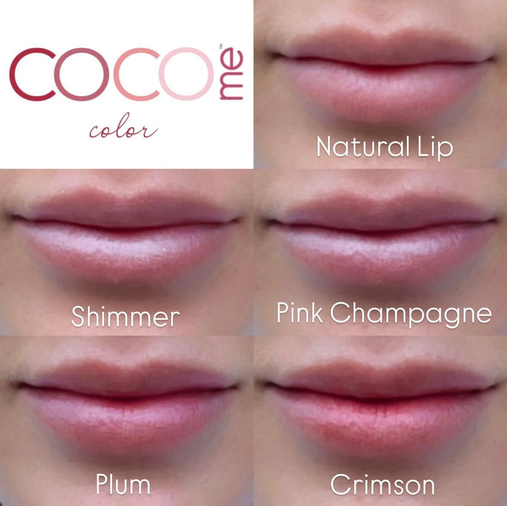CocoMe Color Tinted Lip Balm (Shimmer) -All Natural Organic Coconut Oil and Beeswax for moisture and nourishment