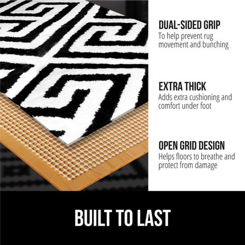 GORILLA GRIP Rug Pad Gripper - Slip Resistant & Durable Cushion for Hard Floors | 2x3 FT