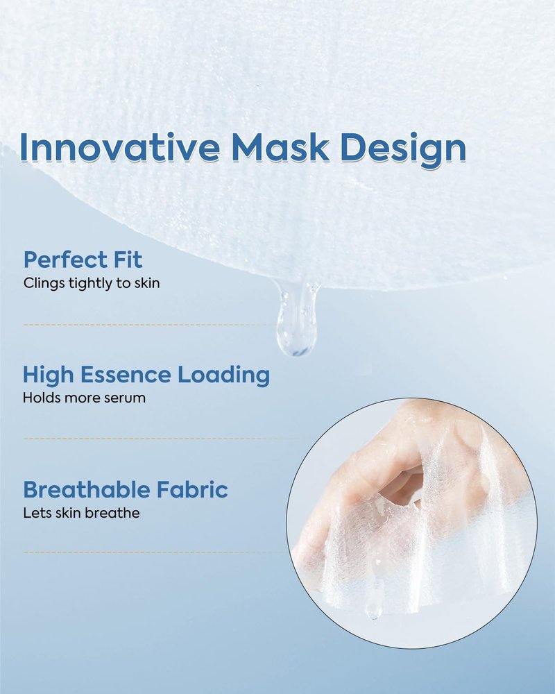 可复美 KOMFYMED Recombinant Collagen Sheet Mask – Hydrating & Soothing Facial Mask with Patented Ultra-Fit Sheet for Sensitive Skin, Face Mask for Improve Skin Comfort & Elasticity (5 Sheets, 25 g Each)