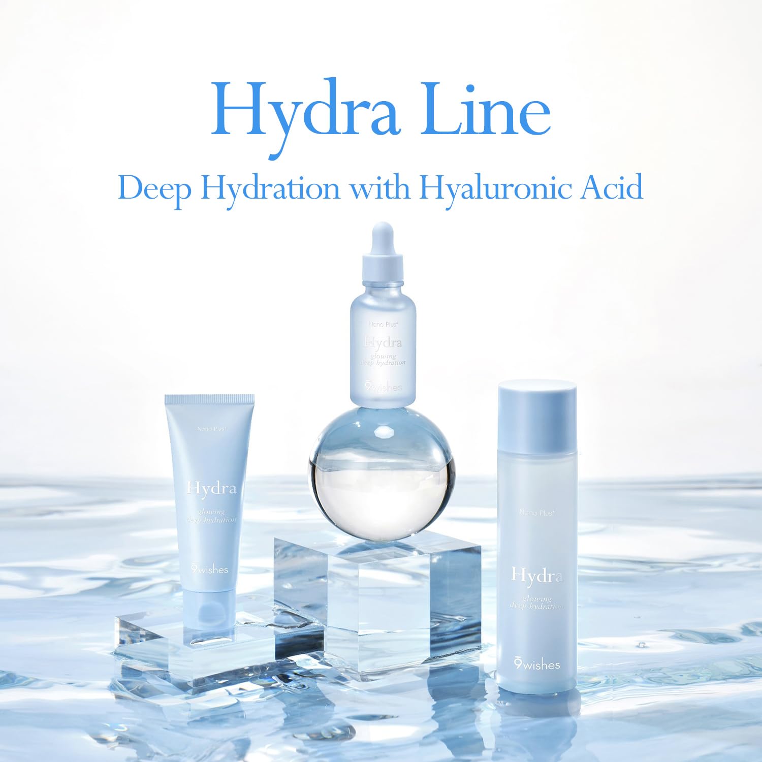 9wishes Hydra Ampule Cream Nano Plus+ – Hyaluronic Acid Hydrating Face Cream, Lightweight Moisturizer, Barrier Support, Korean Skincare, 50ml / 1.69 fl. oz.