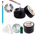 YesLady Nail Art Rhinestone Builder Glue Kit Super Adhesive Nail Gel for Gems & Jewelry Diamond Beads (UV/LED Lamp Cure Needed) with Brush &Sequin