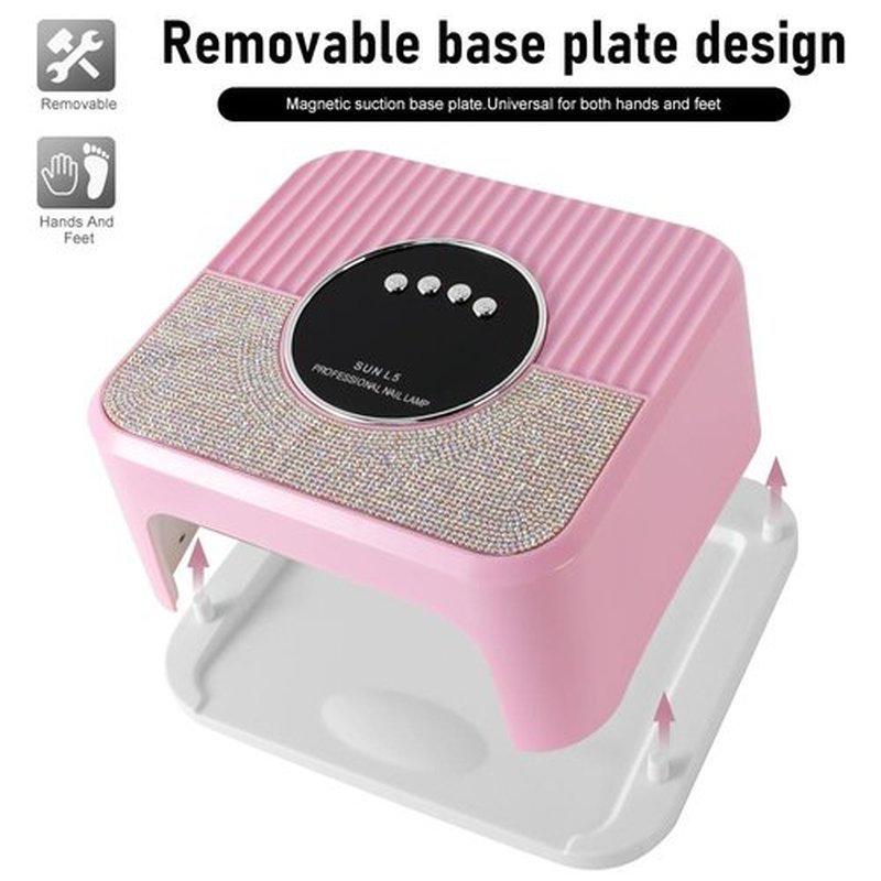 LIMEGIRL UV LED Nail Lamp Kit for Gel Polish Professional Fast Curing Pink Dryer Light Set with Protection Gloves Nail Art Cure Machine for Manicure Pedicure at Home and Salon