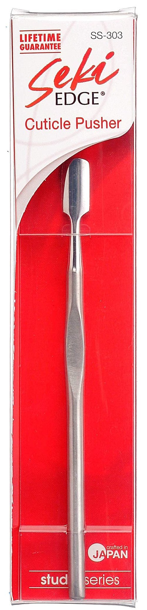 Seki Edge Cuticle Pusher (SS-303) - Professional Stainless Steel Nail Cuticle Pusher With Contoured Spoon Edge - Nail Care Tool for Manicures & Pedicures - Salon, Spa, & Home Use - Made in Japan