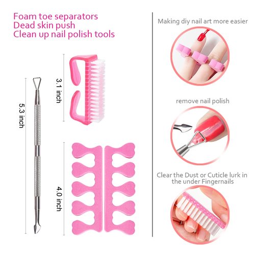 Gel Nail Polish Remover Tools Kit Acetone Acrylic Nails Tool Sets, With Nail Clips, Wipes, Cutter, Pump, Nail Buffer Shiner Files, Brush