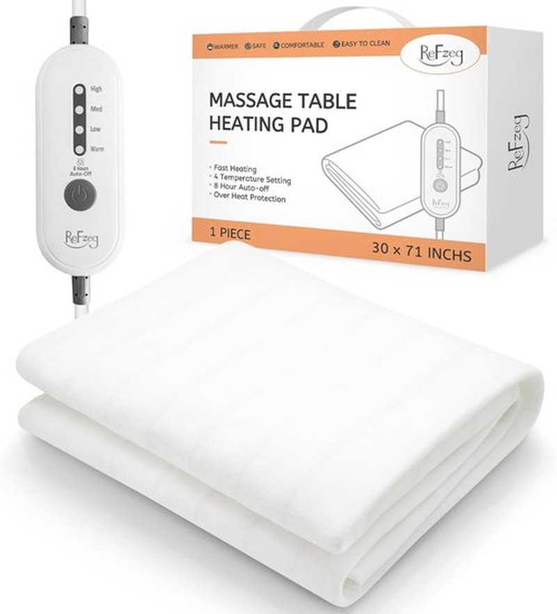 Skiennix Massage Table Warmer - Professional Heating Pad with 4 Heat Settings | 30" x 71" Size, Auto-Off & Overheat Protection