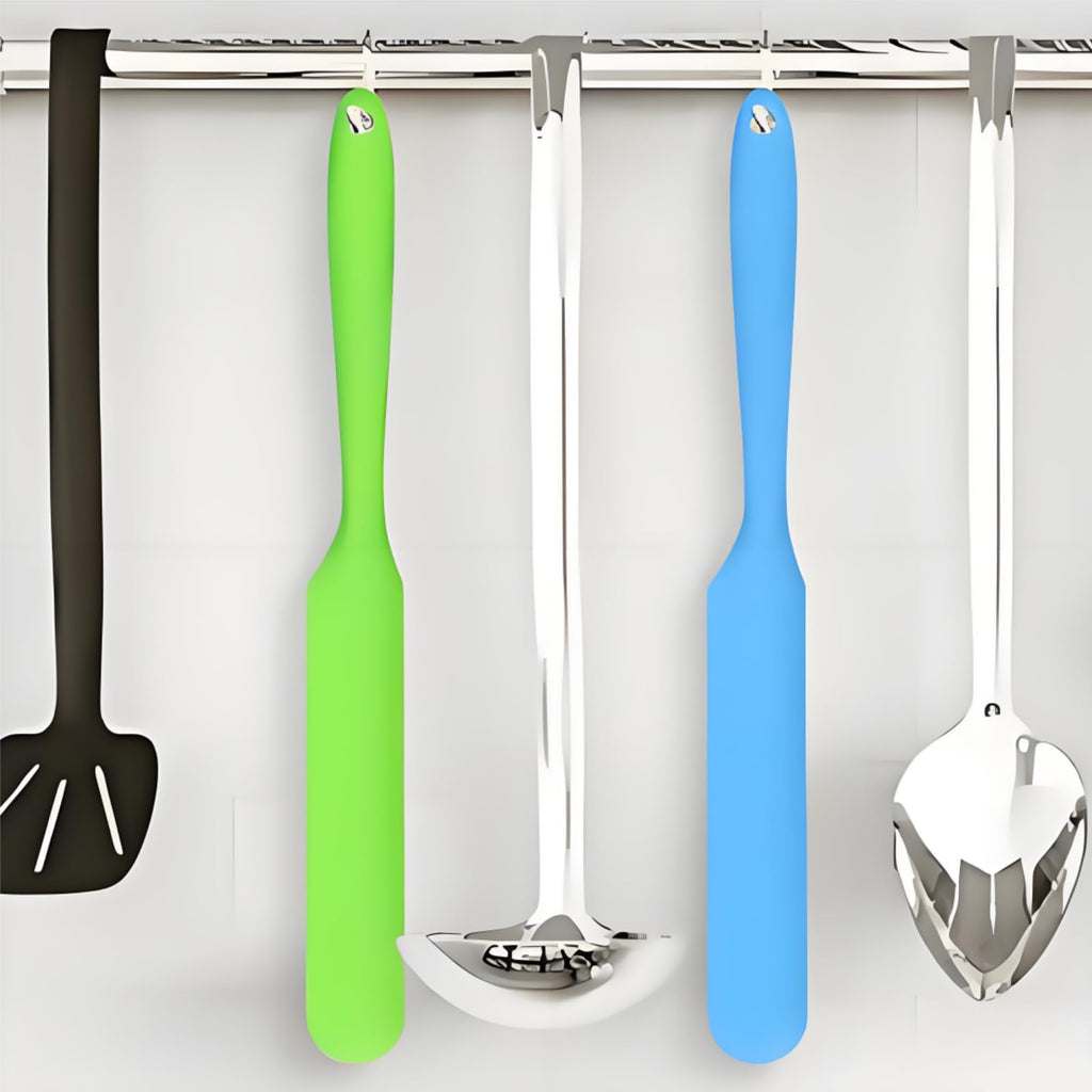 Nagpew 12 Pieces Silicone Jar Spatula, Heat-resistant Jar Scraper Bulk with Long Handle, 9.4 Inch Non-stick Cream Jam Spreader Narrow Kitchen Gadget for Butter, Cake, Blender, Dough