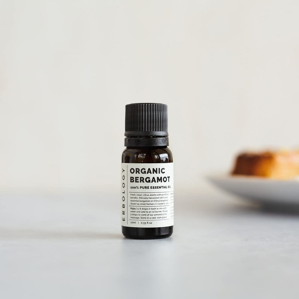 Erbology Organic Pure Bergamot Essential Oil 0.34 fl oz - Cleansing & Uplifting - Small Batch - Sustainably Sourced Straight from Farm in Italy