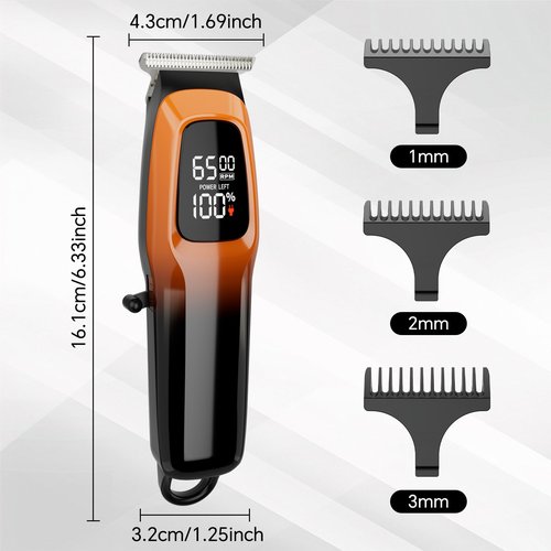 SIDHGN Professional Hair & Beard Trimmer, Electric Hair Clippers for Men, Cordless Clipper and Trimmer Set, Zero Gapped (Orange)