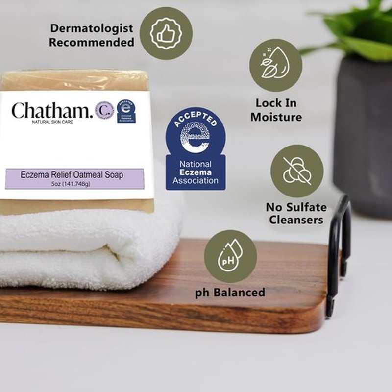 Chatham Natural Skin Care Eczema Relief Oatmeal Soap, oatmeal bath, treatment for eczema rosacea, psoriasis (4)