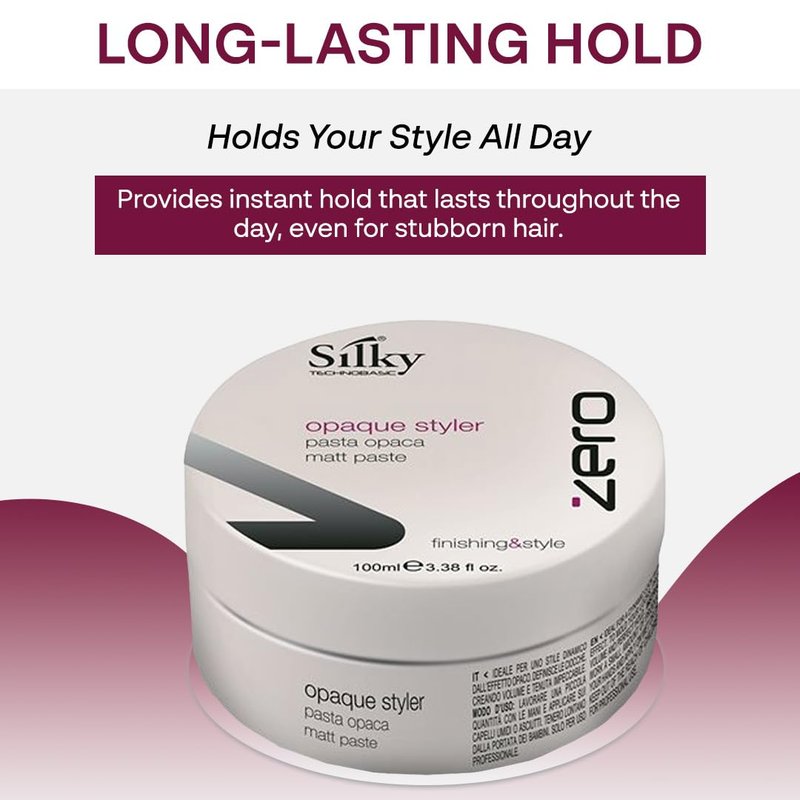 Zero Opaque Styler - Flexible Strong Hold Hair Wax for Wet & Dry Styling - 100ml Organic Formula