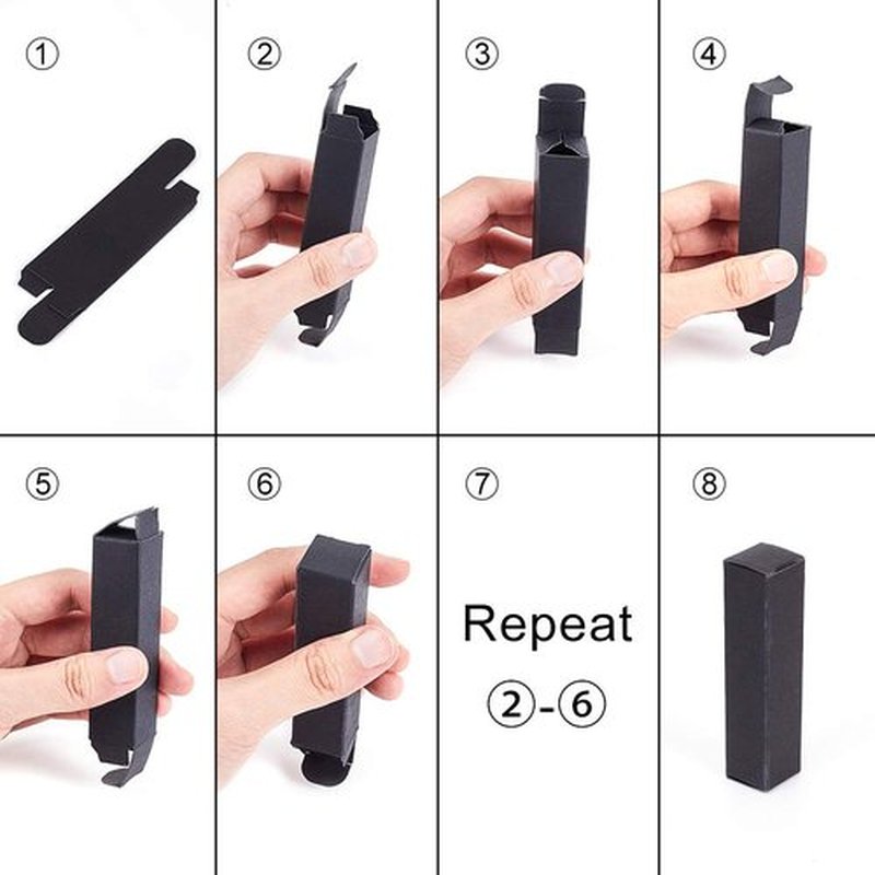 BENECREAT 50 Pack 3.4x1x1 inch Black Kraft Paper Lipstick Box Lip Balm Kraft Box for Birthday Festival, Wedding Valentine's Day, Festival Gift Packaging