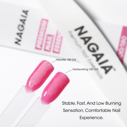 NAGAIA Premium 100/180 Grit Nail Files, Individually Packed, Precision Shaping, Fast Removal & Contouring, for Acrylic, Dip, Gel & Natural Nails, Professional Quality for Salon & Home Use Pack of 10