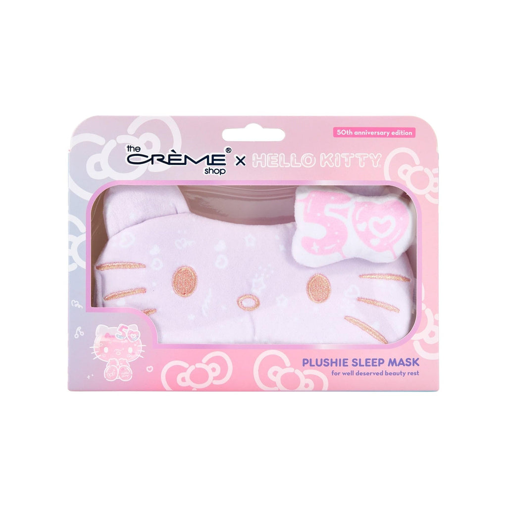 The Crème Shop x Hello Kitty Plushie Sleep Eye Mask, Eye Cover for Sleeping, Travel Nap, Soft & Comfortable Blindfold, 50th Year Anniversary Limited Edition Sleep Mask, Blocks Out Light