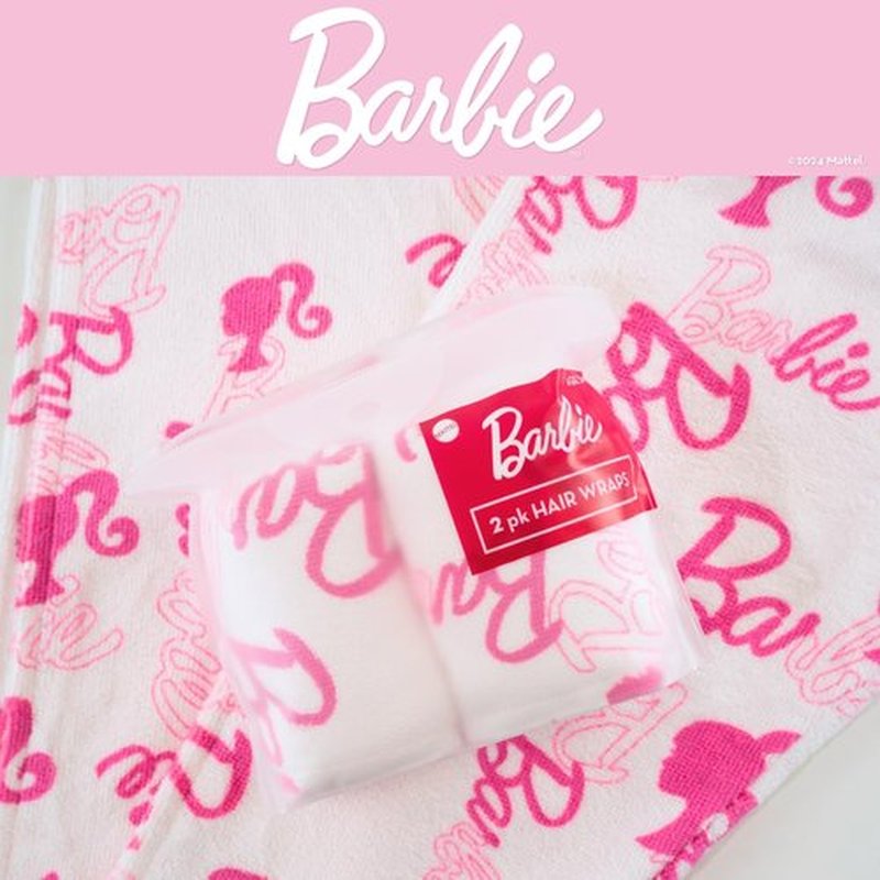 Barbie Microfiber Hair Towel Wrap Turban for Bath/Beauty/Travel for Straight, Wavy & Curly Hair, 2 Pack, (Officially Licensed Product) by Franco