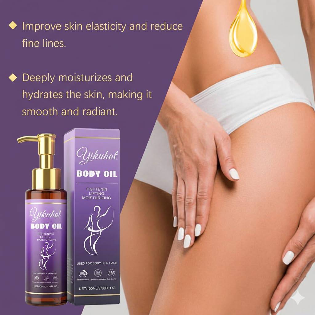 Yikuhot Body Firming Oil with Natural Ingredients & Vitamin E, Lightweight Body Oil for Women Post, Shower Nourishing & Firming (Chamomile)