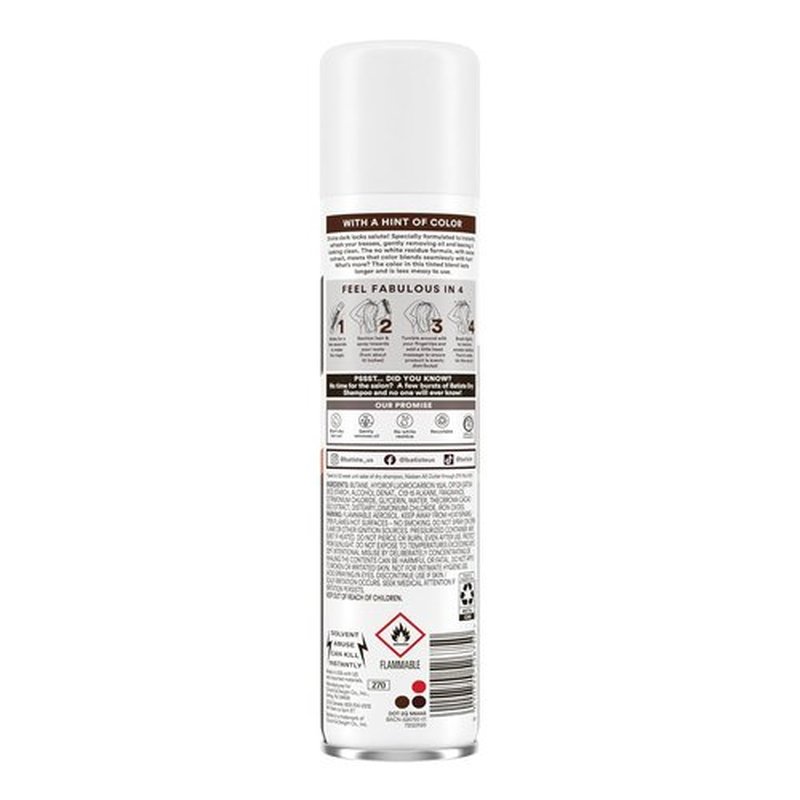 Batiste Dark Dry Shampoo - Waterless Formula for Instant Freshness | 3.81oz, Set of 3