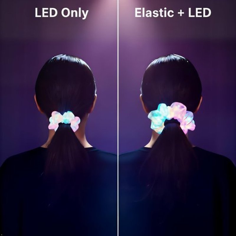 10Pcs Light Up Scrunchies Valentine's Day Party Favor, Gifts for Girls LED Scrunchy Hair Ties for Women & Girls Hair 80s, Glow in the Dark Party Supplies Festival Rave Accessories for Neon Glow Party