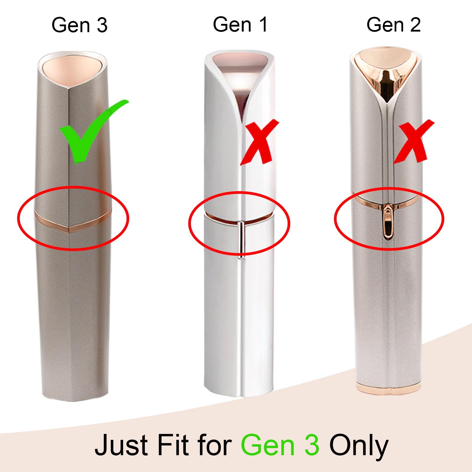 Replacement Heads Gen 3 for New Version Flawless Facial Hair Remover, Double Ring Blades Head for New Flawless, 6 pack
