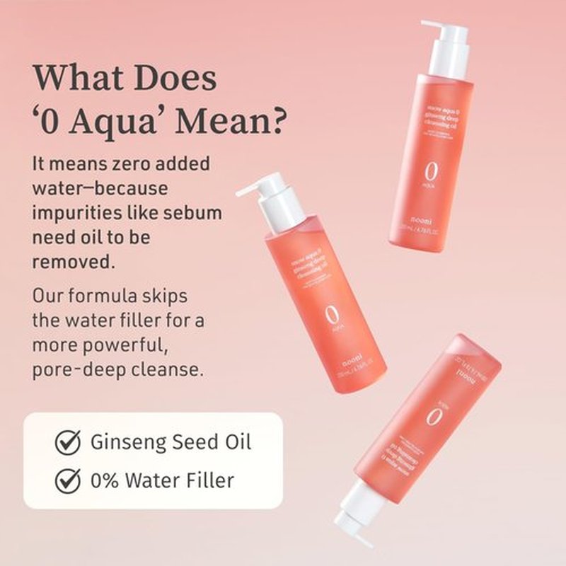 NOONI Korean Cleansing Oil - Snow Aqua 0 Ginseng Deep Cleansing Oil | Makeup Blackhead Remover, Pore Care Control, Glass Skin, Control Sebum, Revitalizing Care, Stocking Stuffers For Women, 6.76 Fl Oz