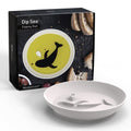 PELEG DESIGN Sea Whale Dipping Dish - Balsamic & Olive Oil, Soy Sauce Plate - Round Dipping Bowl - Wheat