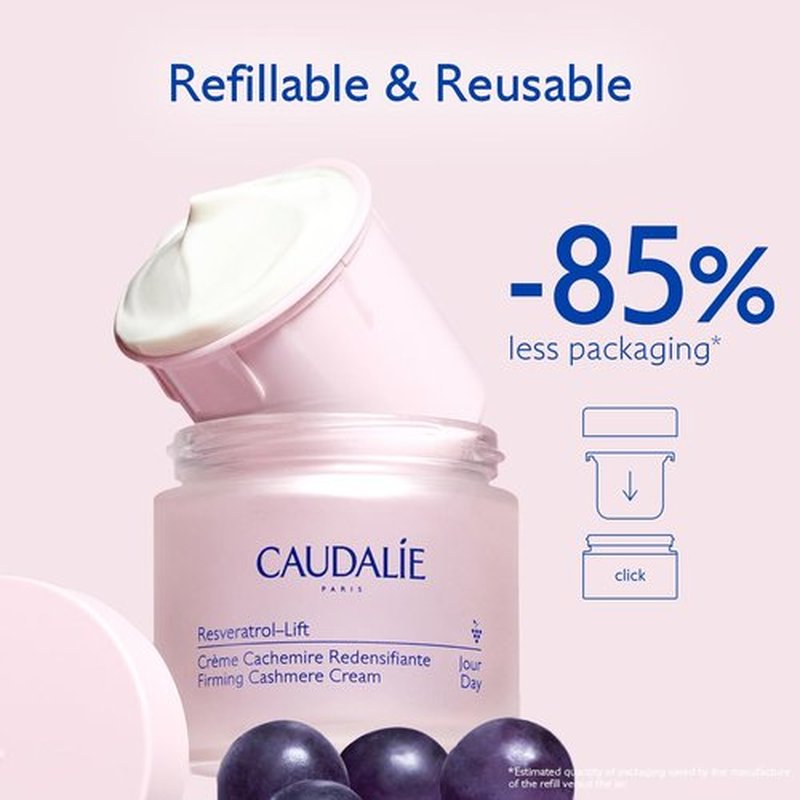 Caudalie Resveratrol-Lift Firming Cashmere Cream & Refill Pod - 50 mL Each for Youthful Skin