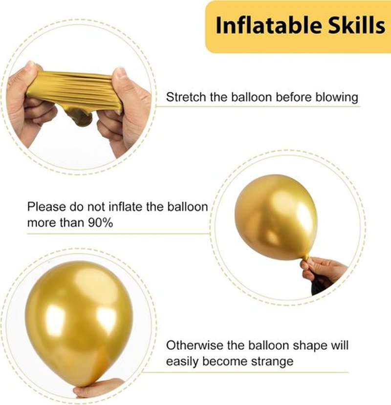 RUBFAC Black and Gold Balloons - 129-Piece Latex Balloon Garland Kit for Weddings, Graduations & Birthdays