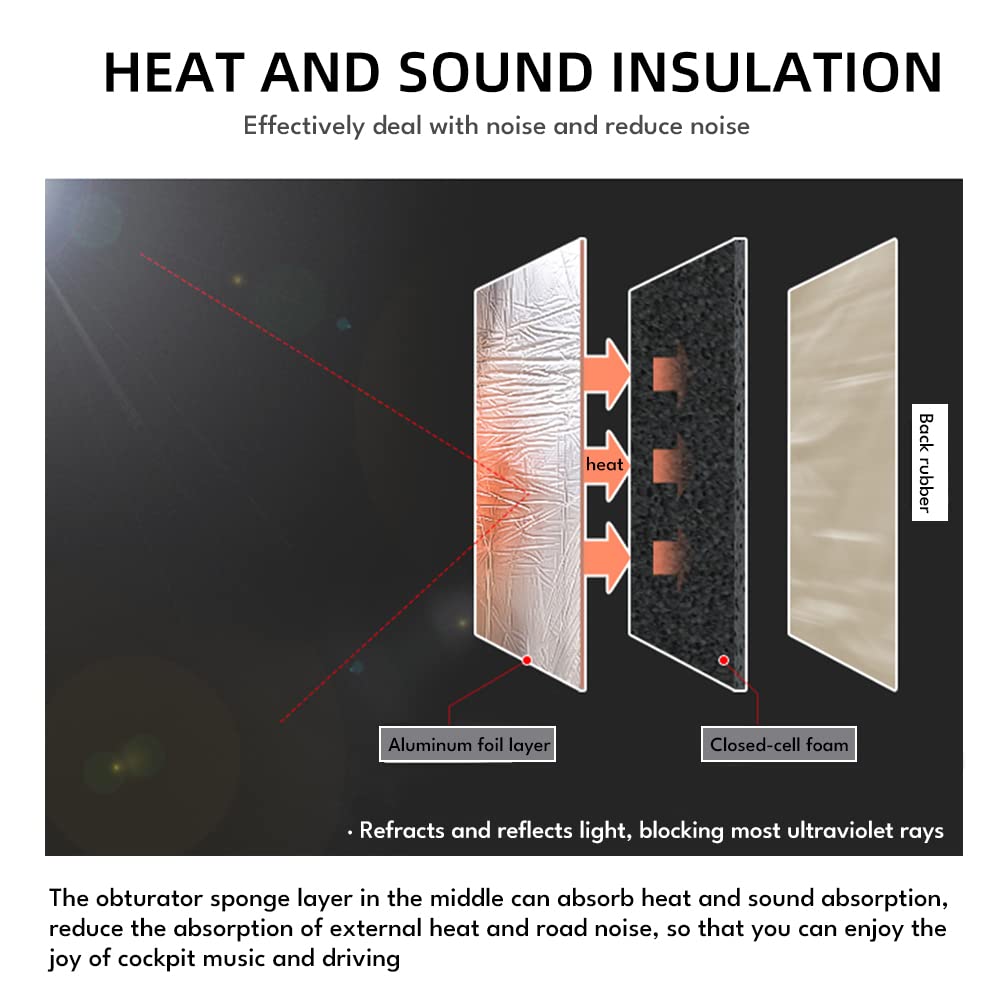 DREAMIZER 393mil(10mm) 21sqft Car Heat Sound Deadening Insulation Mat Automotive Sound Deadener Noise Insulation and Vibration Dampening Material for Auto Hood Engine Roof Door and Trunk with Roller