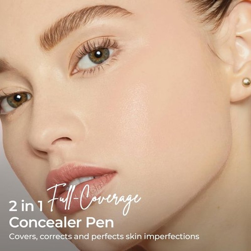 SACE LADY 2-in-1 Full Coverage Concealer Pen - Dual-End Waterproof Stick for Dark Circles & Blackheads | #01 Light Natural