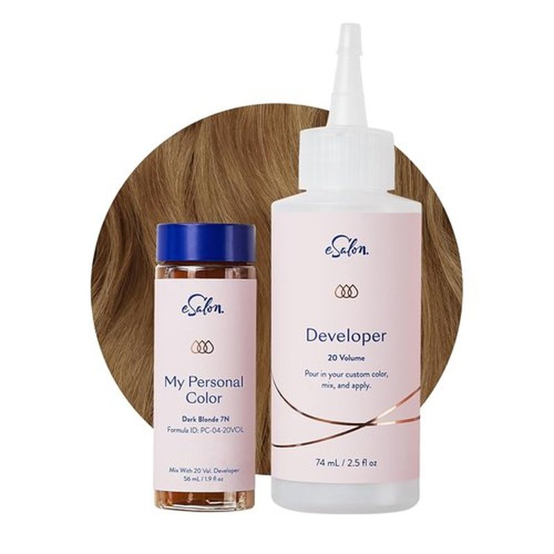 eSalon Permanent Hair Color Kit - Dark Blonde | Ammonia-Free Formula for 100% Gray Coverage