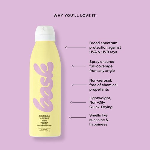 Bask Suncare SPF 50 Sunscreen Spray - Non-Aerosol, Broad Spectrum UVA/UVB Protection, Dermatologist Recommended, Moisturizing, Lightweight & Non-Greasy, 5.5 oz