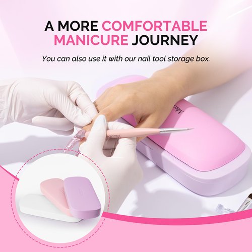 MelodySusie Nail Arm Rest, Portable Manicure Hand Rest, Professional PU Leather Nail Hand Rest Stand for Acrylic Nails, Nail Hand Pillow for Nail Tech Manicurist, Travel Salon Home, Pink