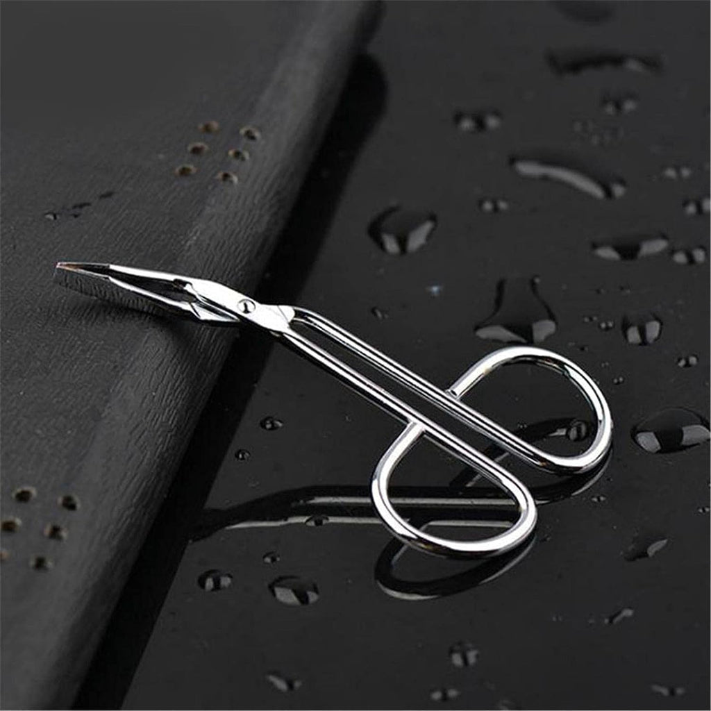 Silver Professional Stainless Steel Eyebrow Tweezers and Scissors Set, Hair Removal and Grooming Tools