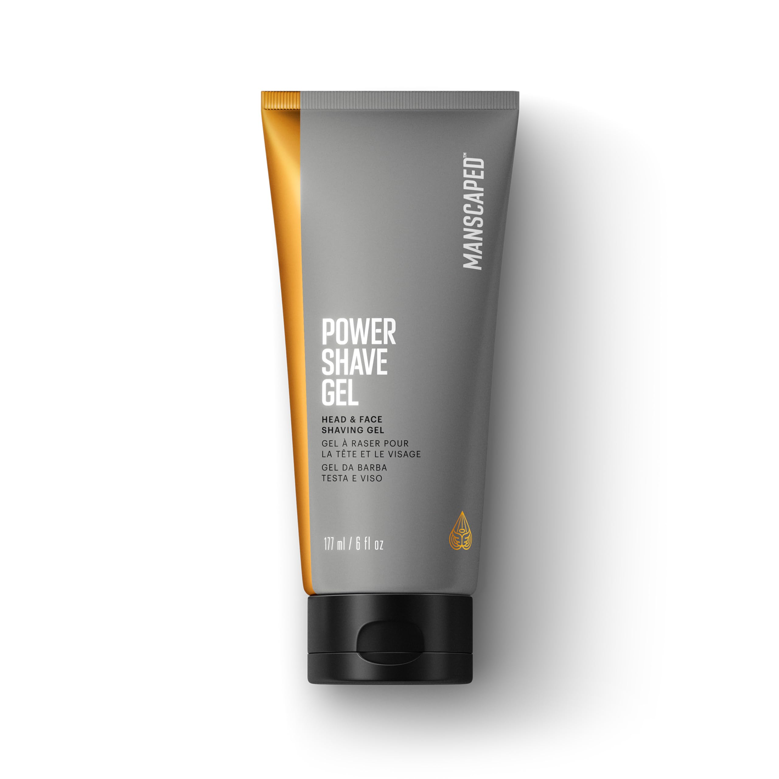 MANSCAPED® Power Shave Gel, Men's Soothing Head & Face Shaving Gel, with Witch Hazel & Gentle Liquid Exfoliants to Help Defend Against Irritation, Ingrown Hairs & Razor Bumps