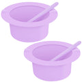 2Pcs Silicone Wax Warmer Liner, Yofuly Purple Wax Pot Insert Liners with Two Spatulas, Reusable 17 oz Silicone Wax Bowl Kit for Women Hair Removal, Esthetician Waxing Supplies Accessories
