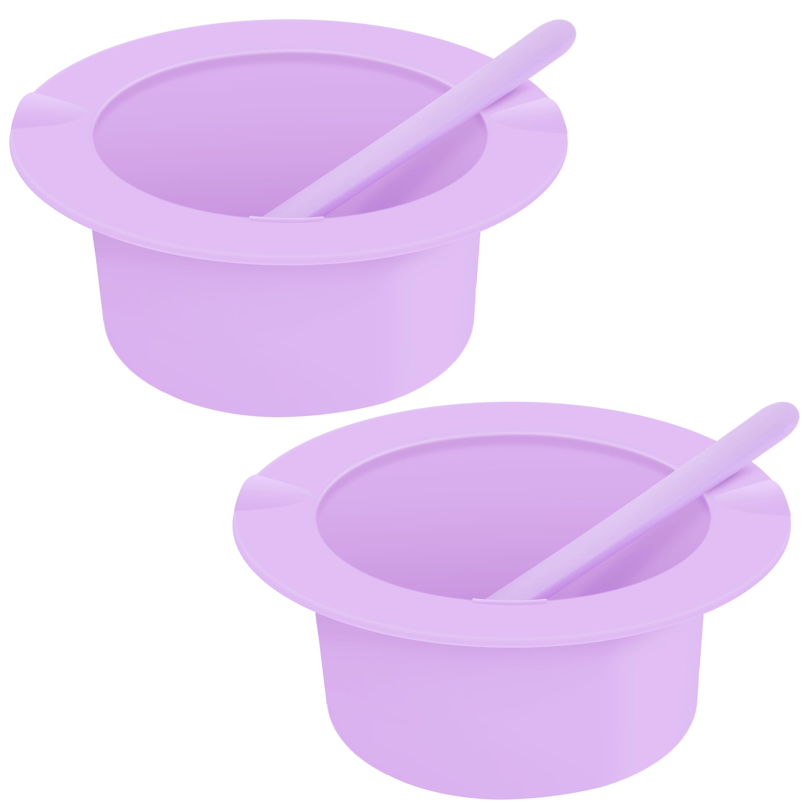 2Pcs Silicone Wax Warmer Liner, Yofuly Purple Wax Pot Insert Liners with Two Spatulas, Reusable 17 oz Silicone Wax Bowl Kit for Women Hair Removal, Esthetician Waxing Supplies Accessories