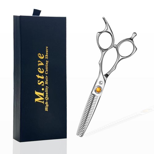 M.steve Thinning Shears for Hair Cutting 6",Left and Right Hand Professional Hair Thinning Scissors with Barber Texturizing 26 Teeth Shears,Barber Scissors for Salon/Home Use
