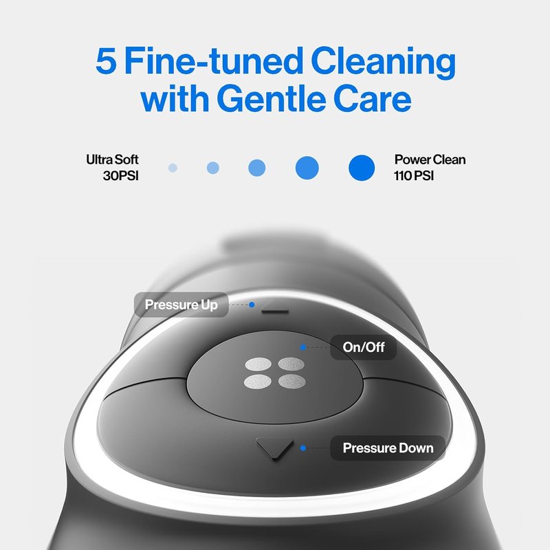 Usmile C30 Cordless Water Flosser - 300ml Tank, 5 Pressure Levels, USB-C Rechargeable, IPX7 Waterproof | Black