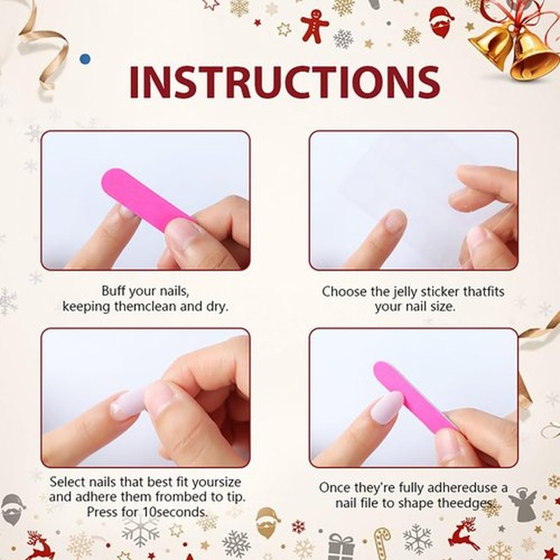 Long Stiletto Press on Nails Red Glitter French Christmas Fake Nails 3D Bow with Rhinestones Design Winter Xmas Acrylic False Nail Snowflake Glue on Nail Candy Stripes Stick on Nails for Women 24Pcs