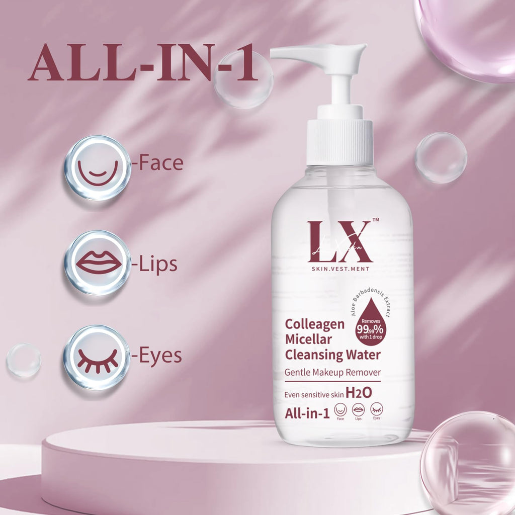 H2O Micellar Water - Makeup Remover Liquid For Eye, Lip & Face Makeup, Hydrating Facial Cleanser Non-Greasy Suitable for All Skin Types