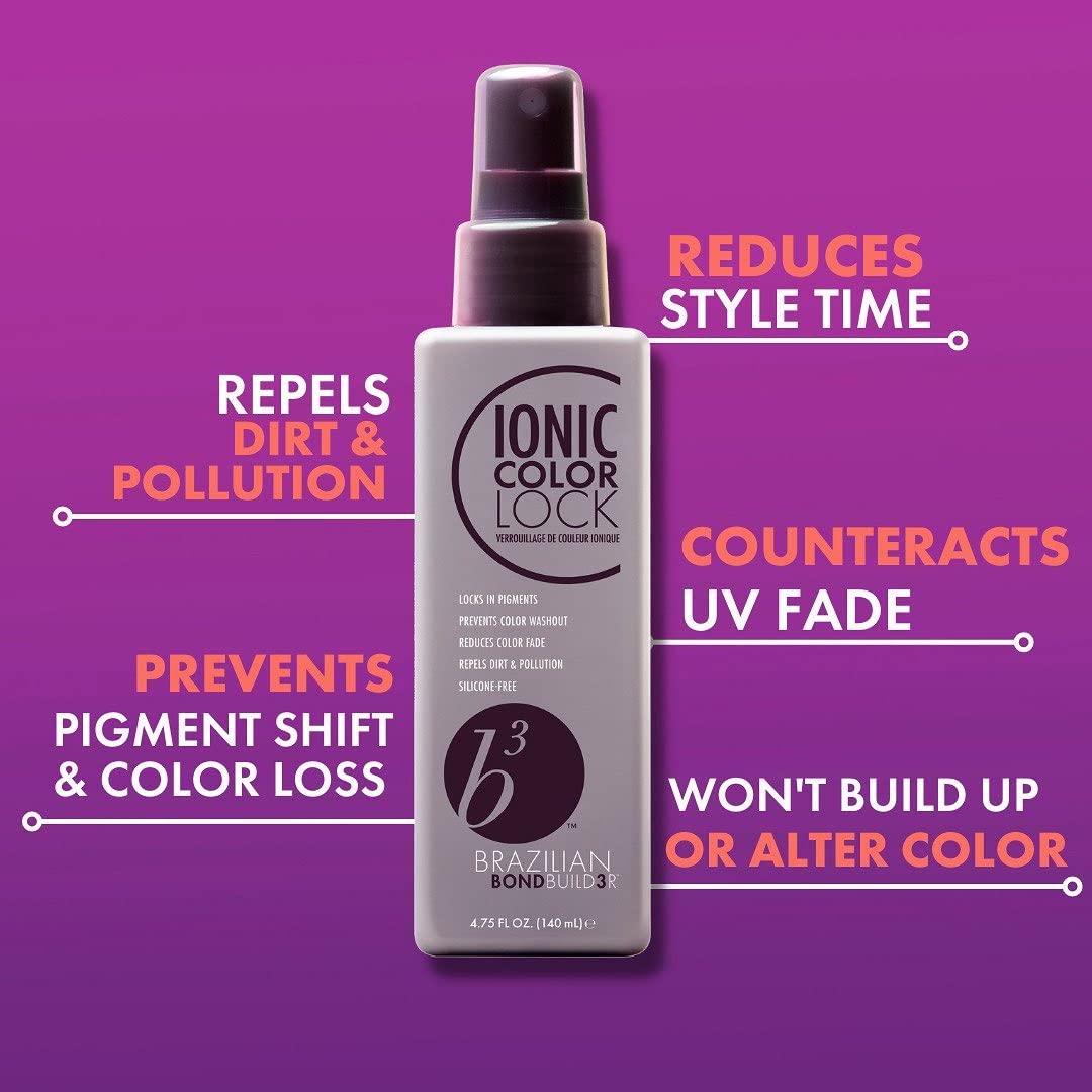 B3 BRAZILIAN BONDBUILDER Color Care Shampoo & Conditioner with Ionic Colour Lock Set Purifies, Hydrates, Detangles & Protects Color Treated Hair- Repairs Damage from Chemical Services
