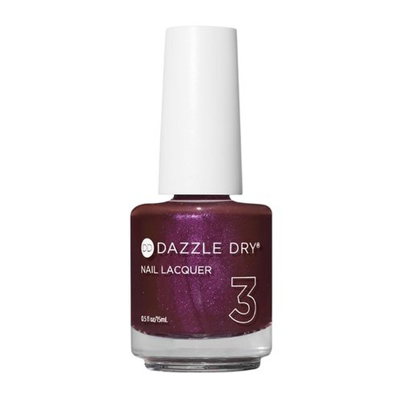 Dazzle Dry Nail Lacquer (Step 3) - Spiced Plum - A deep plum with pink shimmer. Semi-sheer shimmer. (0.5 fl oz)