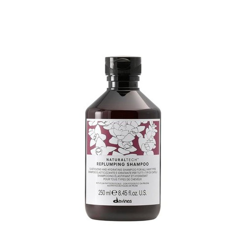 Davines Naturaltech Replumping Shampoo - Moisturizing Formula for Fine Hair - 8.45 Fl Oz