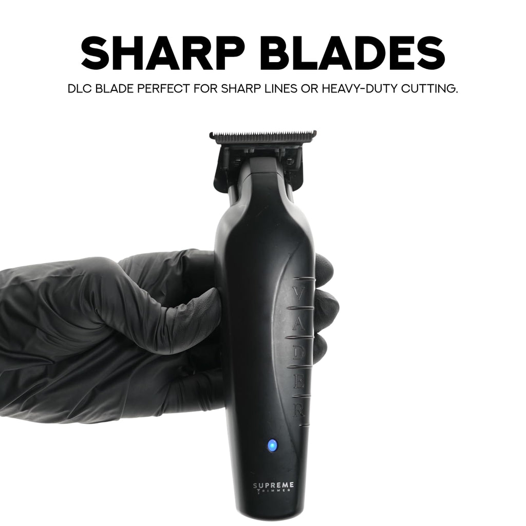 Supreme Trimmer Vader Trimmer ST3778 (210 Min Run Time) Beard Trimmer for Men, Professional Barber Liner Cordless Hair Clipper w/Additional DLC T-Blade - Black Bundle