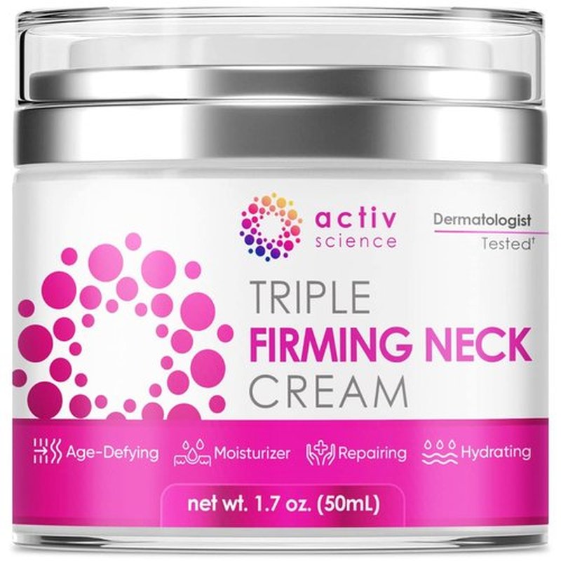 ACTIVSCIENCE Neck Firming Cream - Natural Anti-Aging Moisturizer with Retinol & Hyaluronic Acid | Day & Night Use
