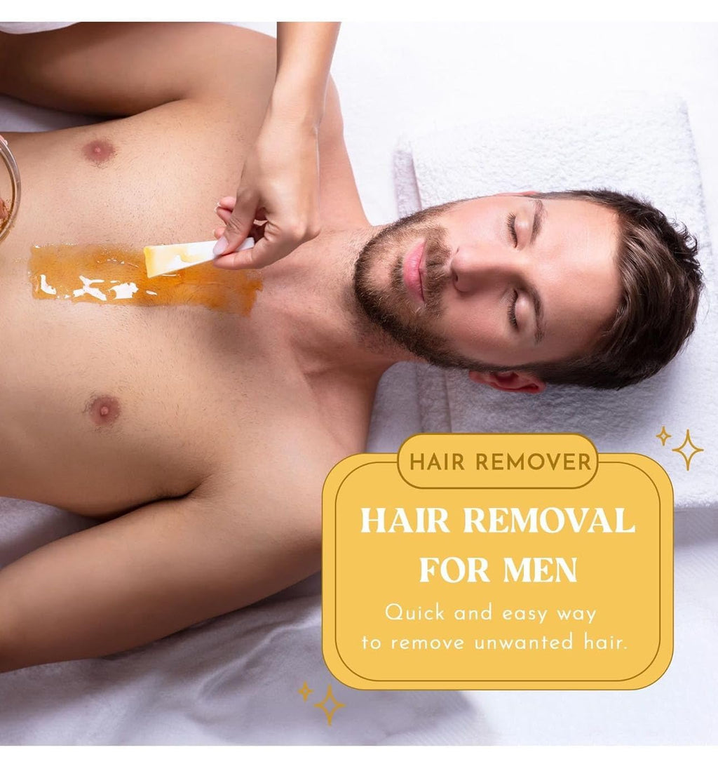 MOOM USDA Organic Sugar Wax Hair Removal for Men, 12 oz Wax Jar, Sugaring Hair Wax with Aloe Vera & Chamomile - Body, Leg, Chest & Face wax - Soft Wax for Sensitive Skin (Strips & Sticks Not Included)