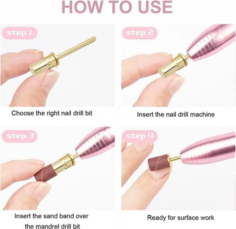 Bestgle 2Pcs Nail Art Easy-Off Mandrel Bit 3/32Inch Shanks, Fast Remove Acrylic or Hard Gelfor Manicure Tool Accessory Sanding Band Mandrel for Electric Nail File