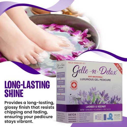 SPA REDI Gelle-n-Detox Lavender and Rosemary Luxurious Jelly Pedicure Kit - Professional Pedicure Foot Care, Cooling and Refreshing, Complete Foot Care - ICY Mint - 10 in 1 Bundle